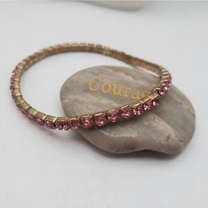 Pink rhinestone glamor diva barbiecore soft girl fashion jewelry‎ bracelet